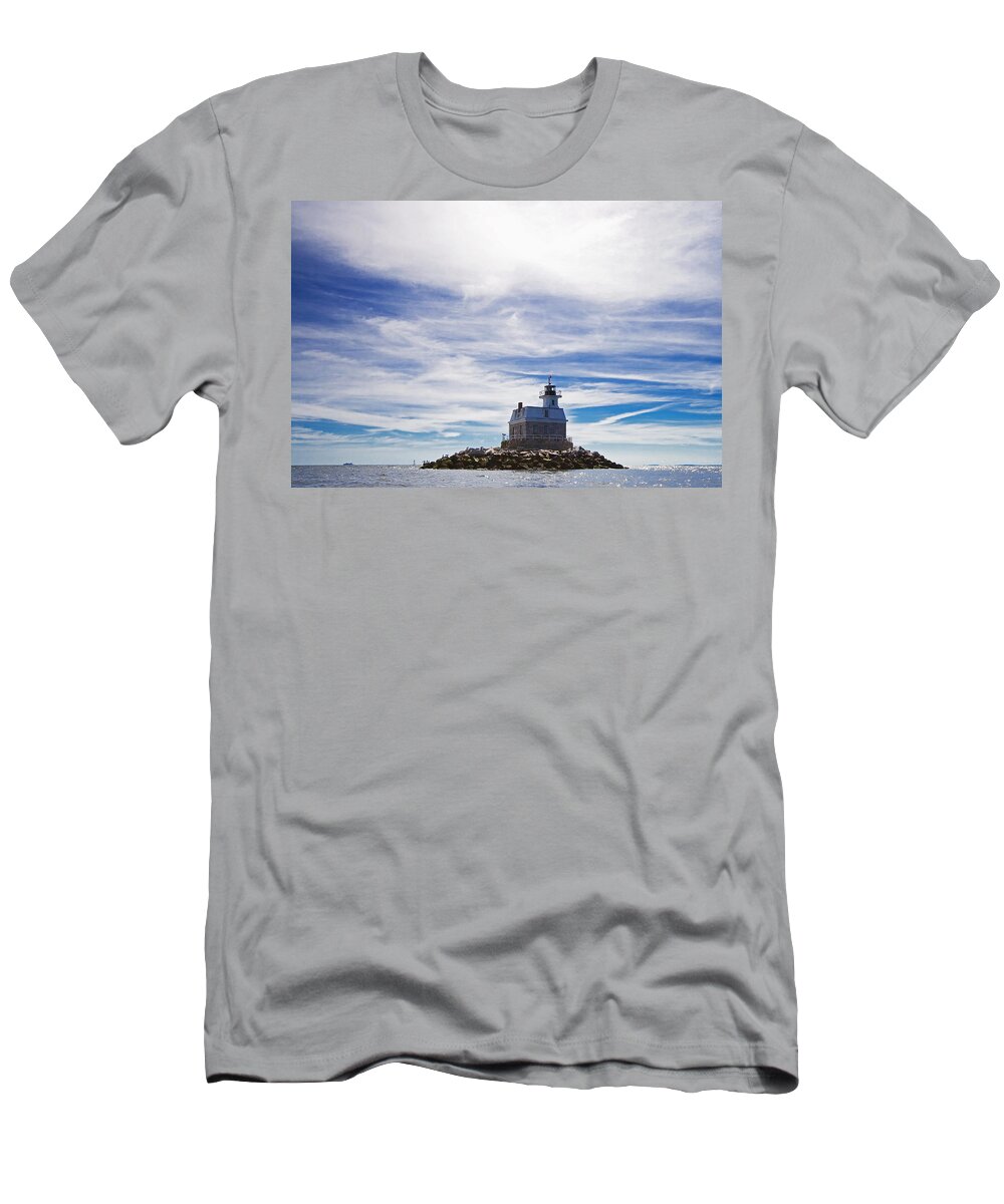 Lighthouse T-Shirt featuring the photograph Penfield Reef Lighthouse Fairfield Connecticut by Stephanie McDowell