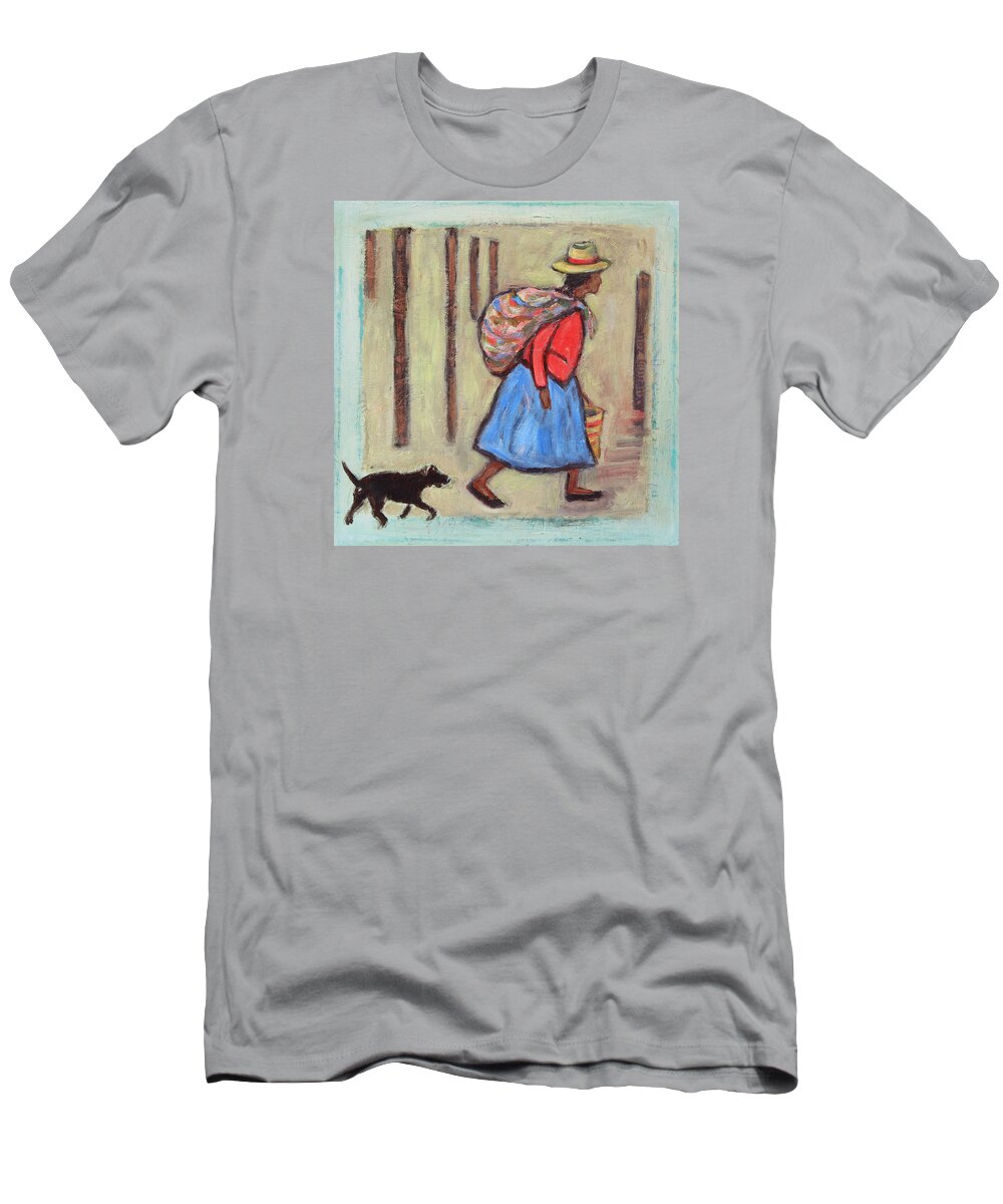 Pisac T-Shirt featuring the painting Peru Impression I by Xueling Zou