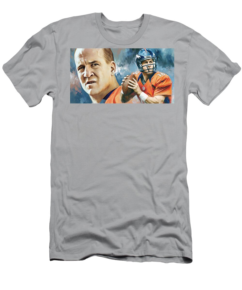 Peyton Manning Artwork T-Shirt by Sheraz A - Fine Art America