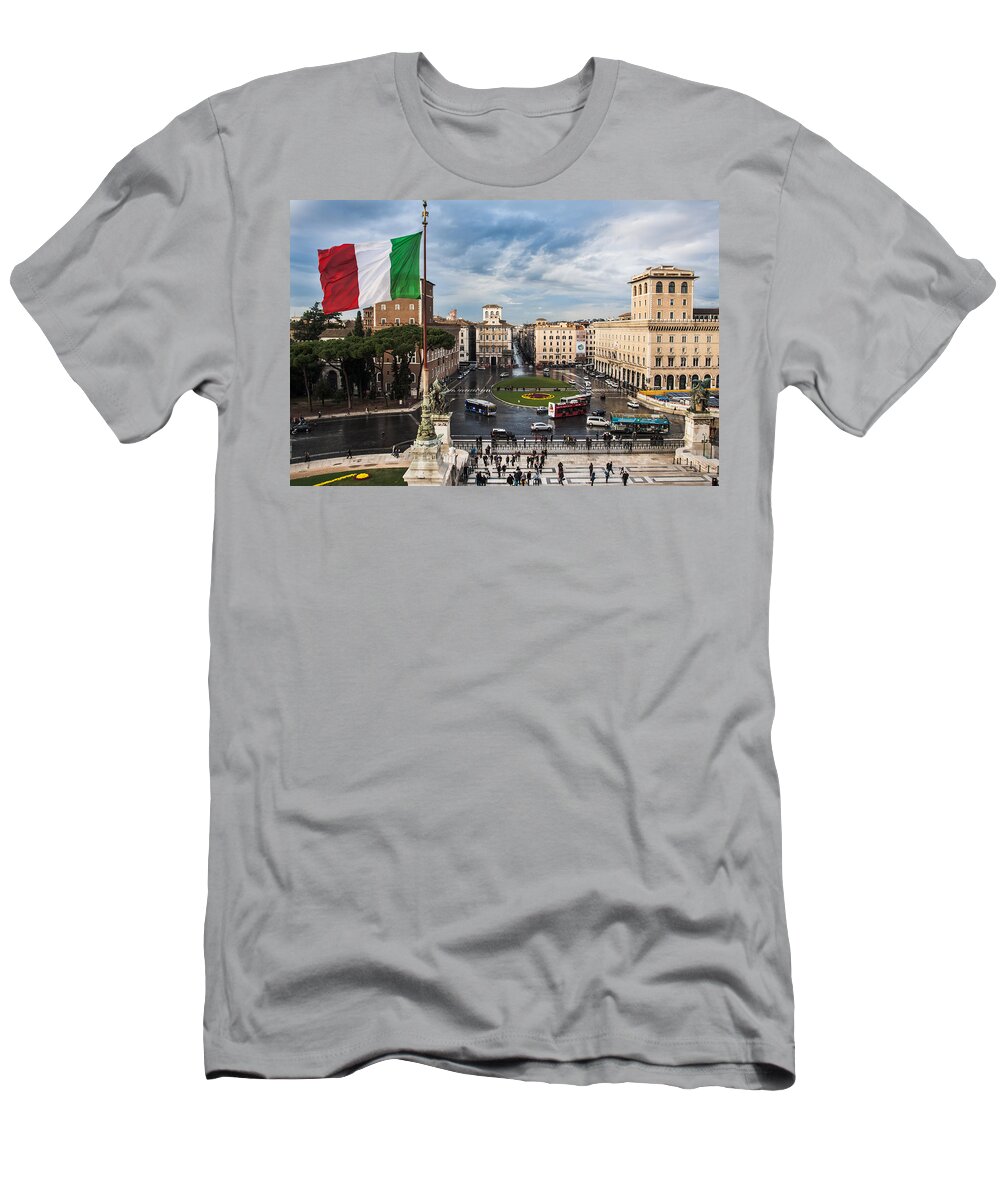 Europe T-Shirt featuring the photograph Piazza Venezia by John Wadleigh