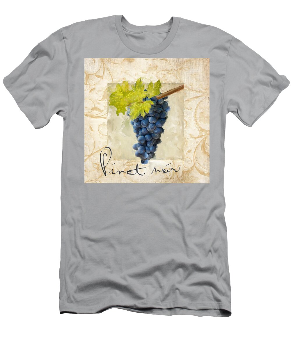 Wine T-Shirt featuring the painting Pinot Noir by Lourry Legarde
