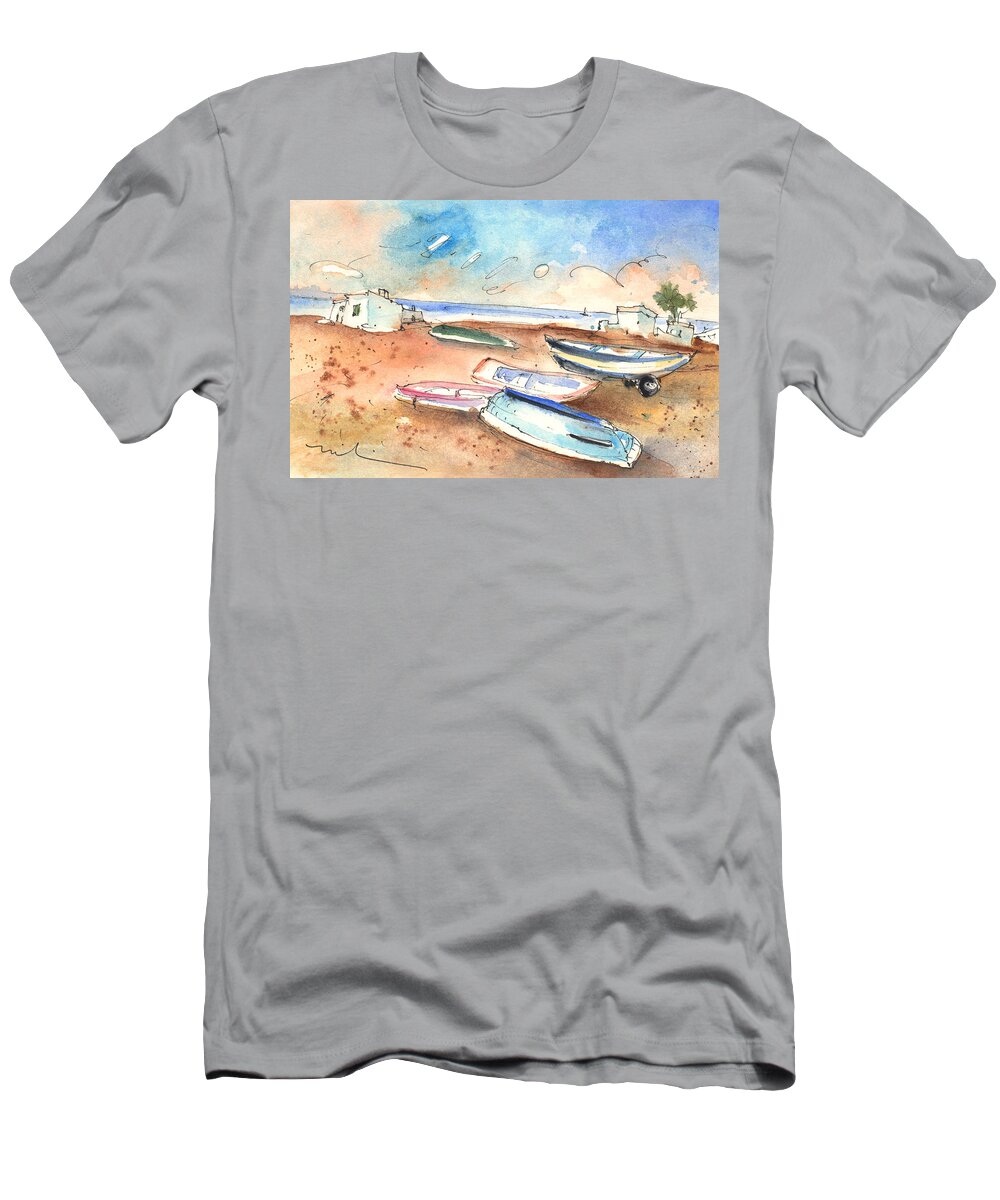 Travel T-Shirt featuring the painting Playa Honda in Lanzarote 03 by Miki De Goodaboom