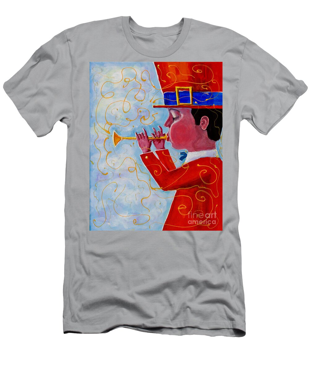 Acrylic On Canvas T-Shirt featuring the painting Playing for the clouds by Maxim Komissarchik