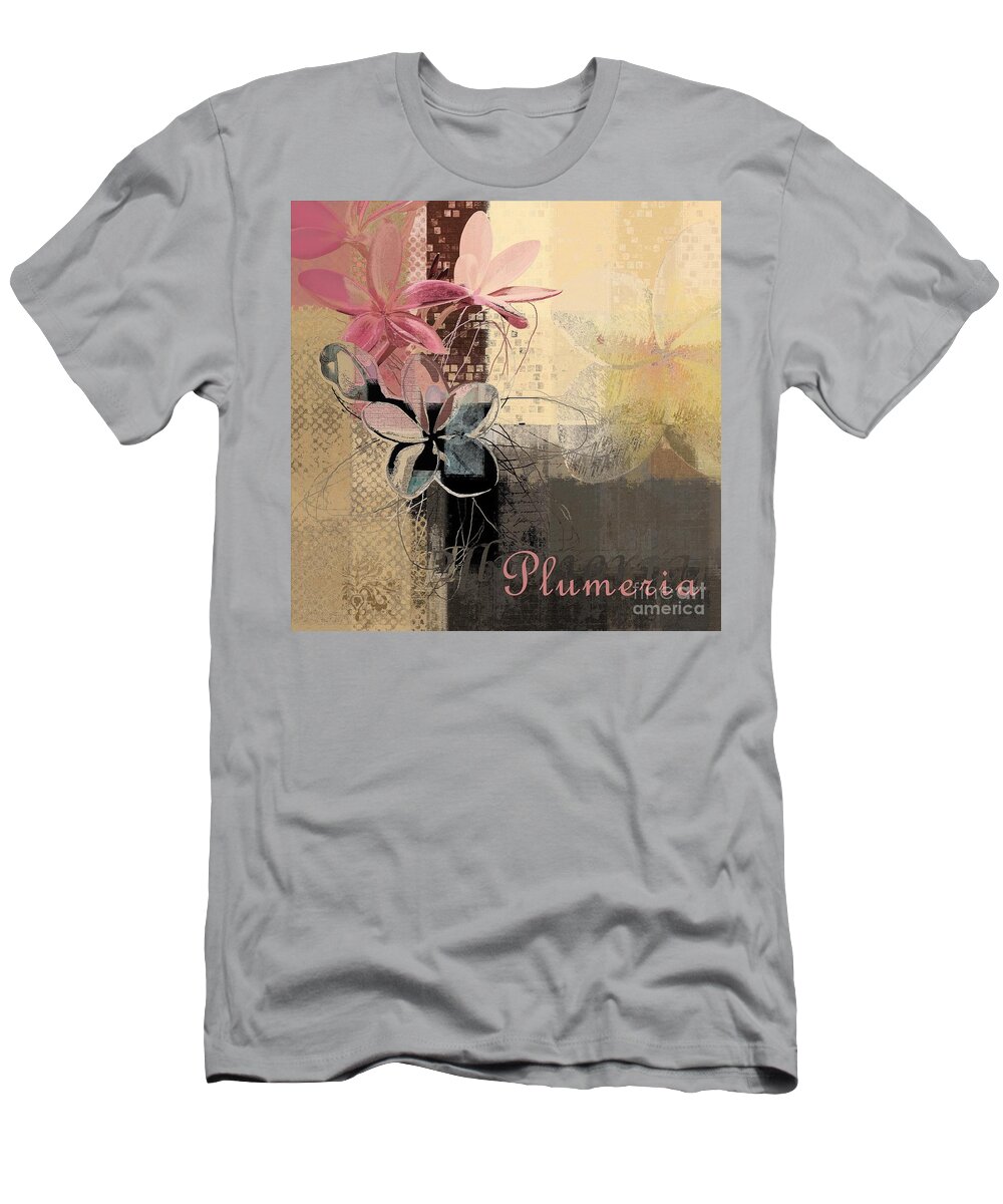 Plumeria T-Shirt featuring the digital art Plumeria - 64-115152167m4t3b by Variance Collections