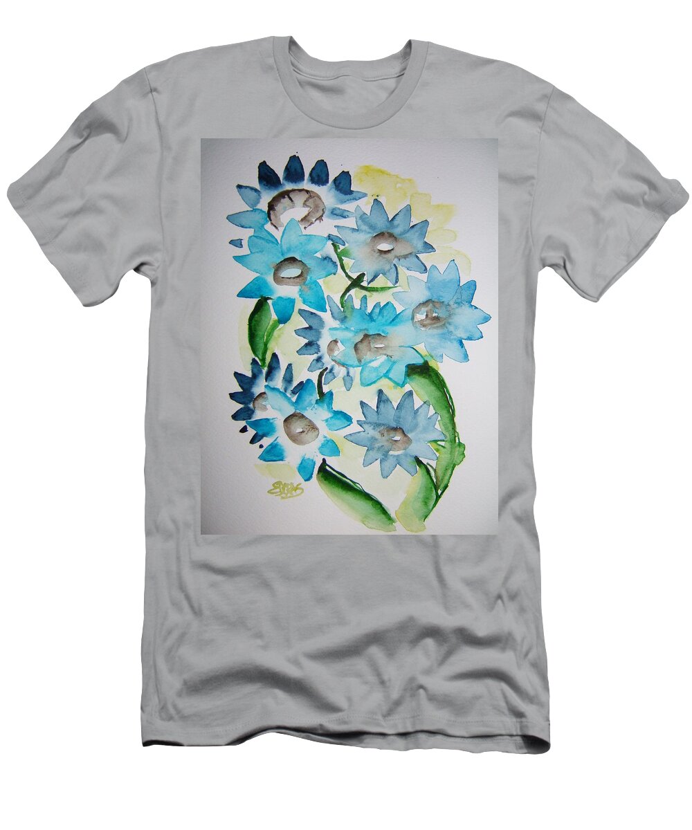 Flower T-Shirt featuring the painting Pointy Petals by Elaine Duras