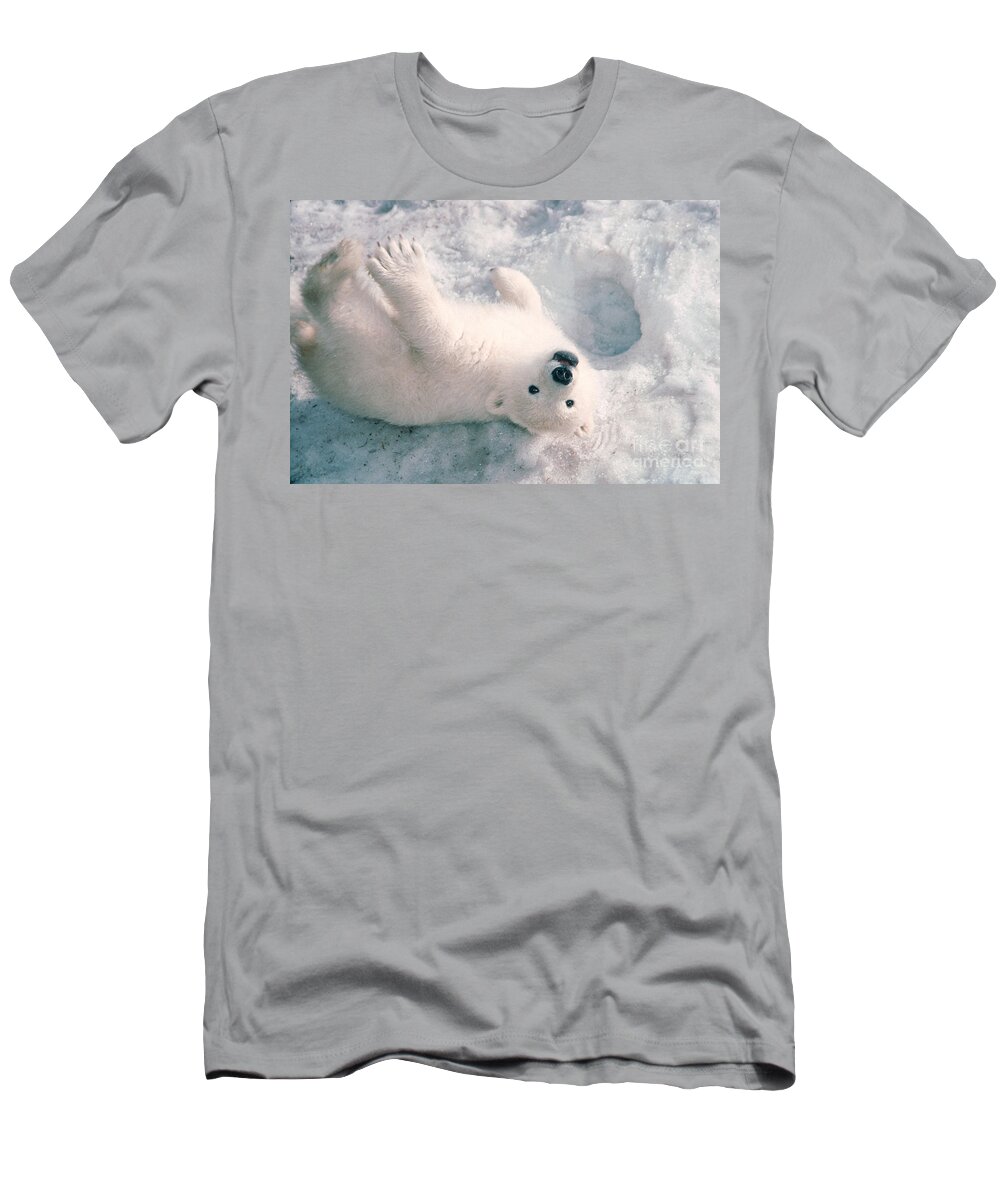 Animal T-Shirt featuring the photograph Polar Bear Cub by Mark Newman
