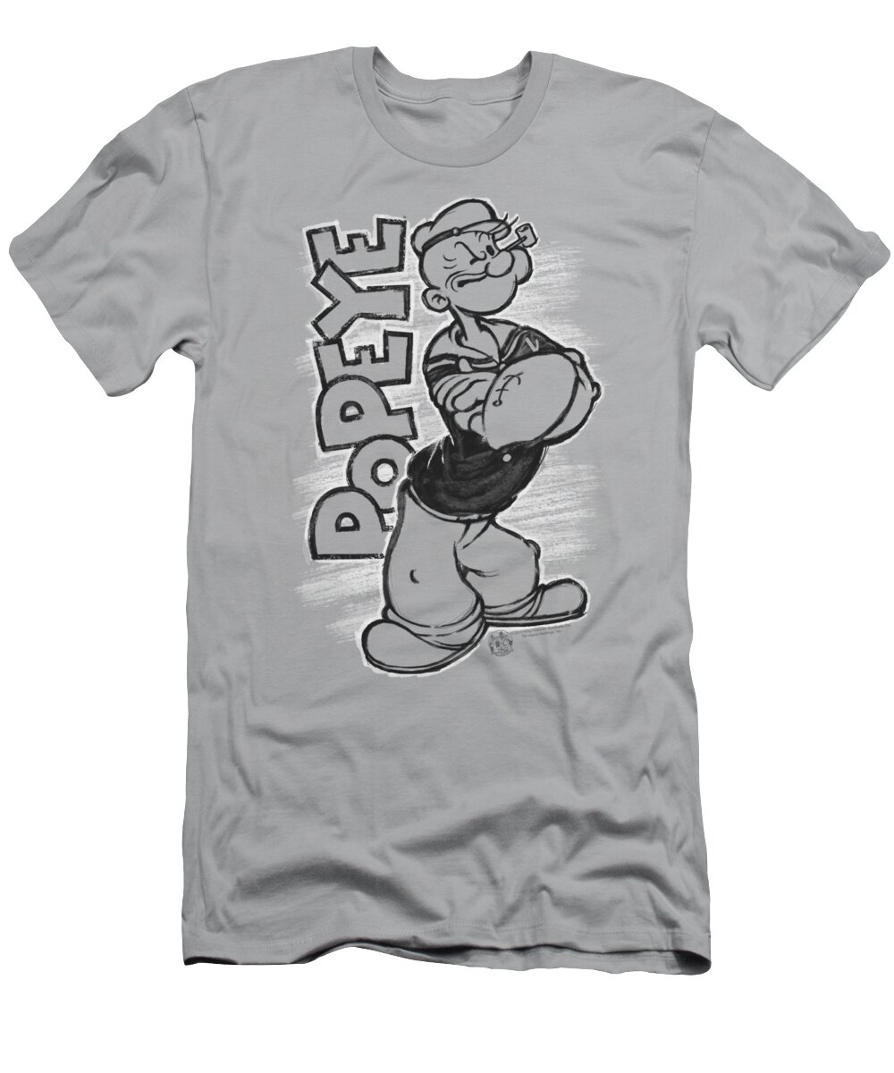 Popeye T-Shirt featuring the digital art Popeye - Inked Popeye by Brand A