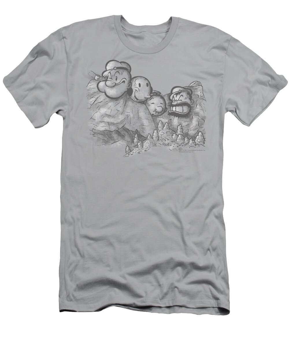 Popeye T-Shirt featuring the digital art Popeye - Pop Rushmore by Brand A