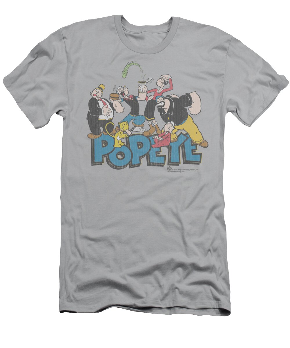 Popeye T-Shirt featuring the digital art Popeye - The Gang by Brand A