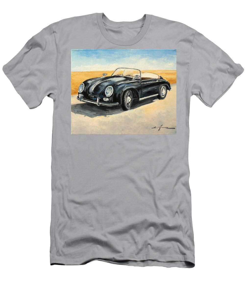 Porsche T-Shirt featuring the painting Porsche 356 Speedster by Luke Karcz