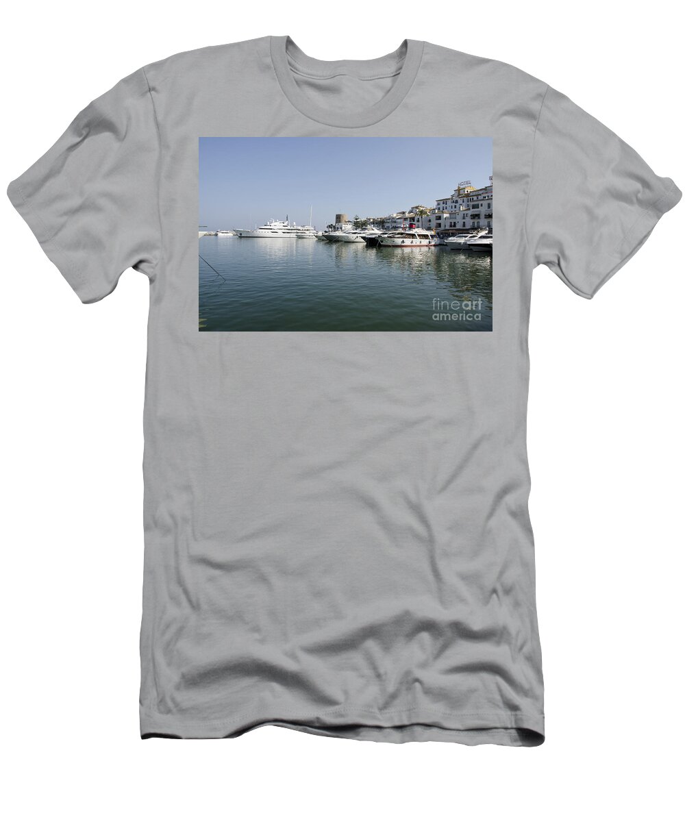 Marbella T-Shirt featuring the photograph Port of Puerto Banus with yachts by Perry Van Munster