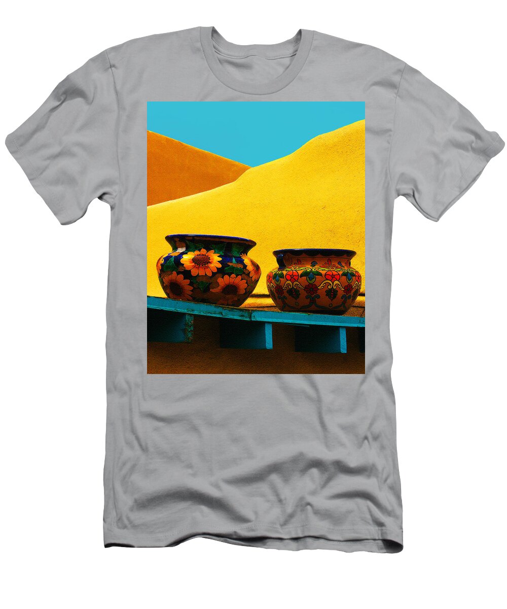 Pots T-Shirt featuring the photograph Portrait of Taos by Terry Fiala