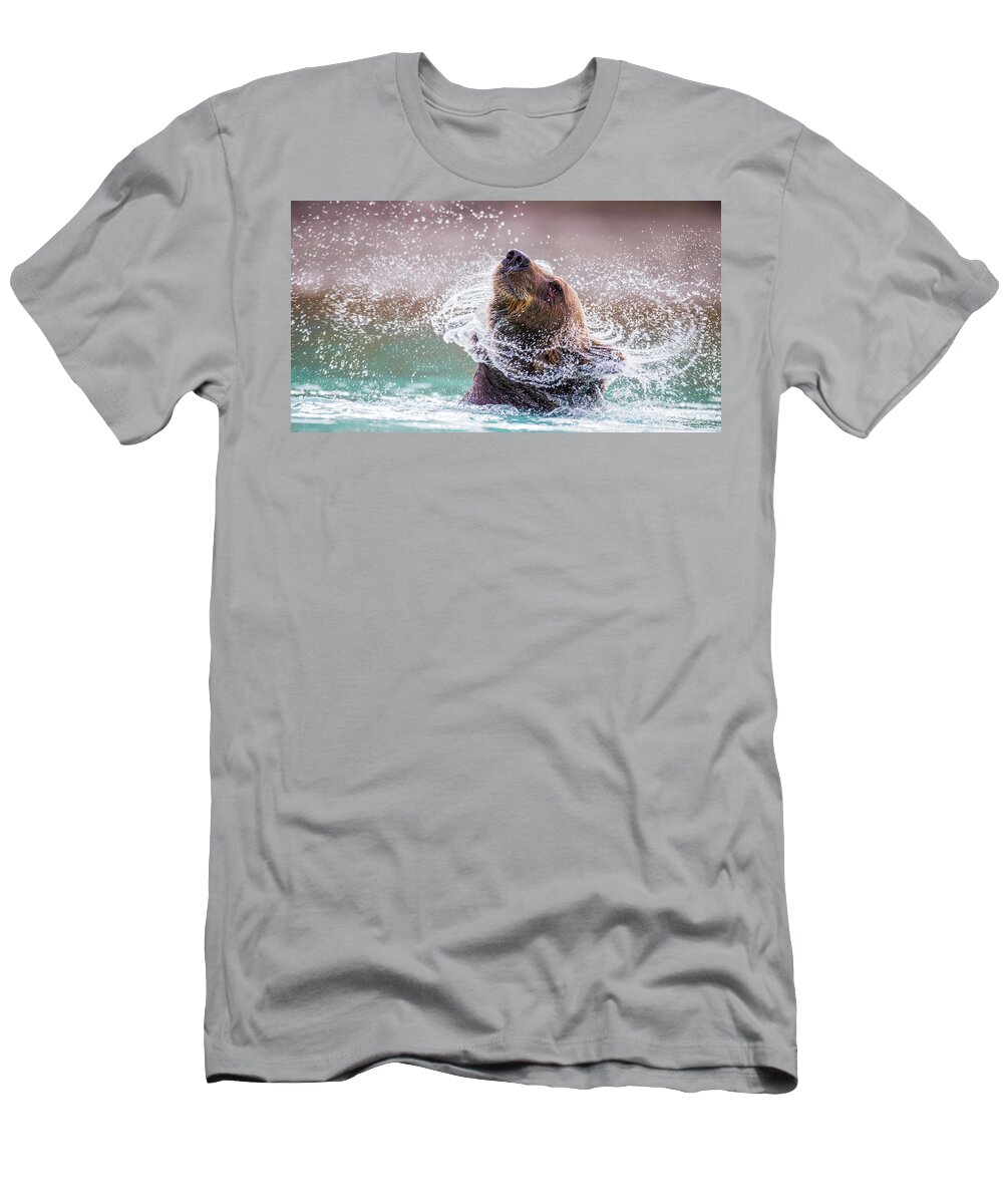 Bear T-Shirt featuring the photograph Power Shake by Kevin Dietrich