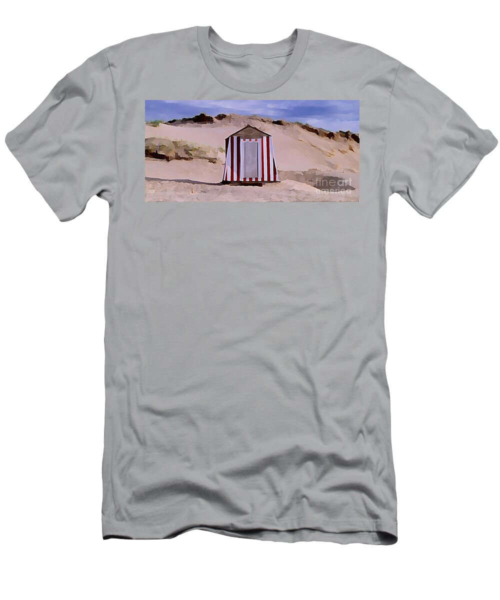Sandy Beach T-Shirt featuring the painting Privacy by John Malone