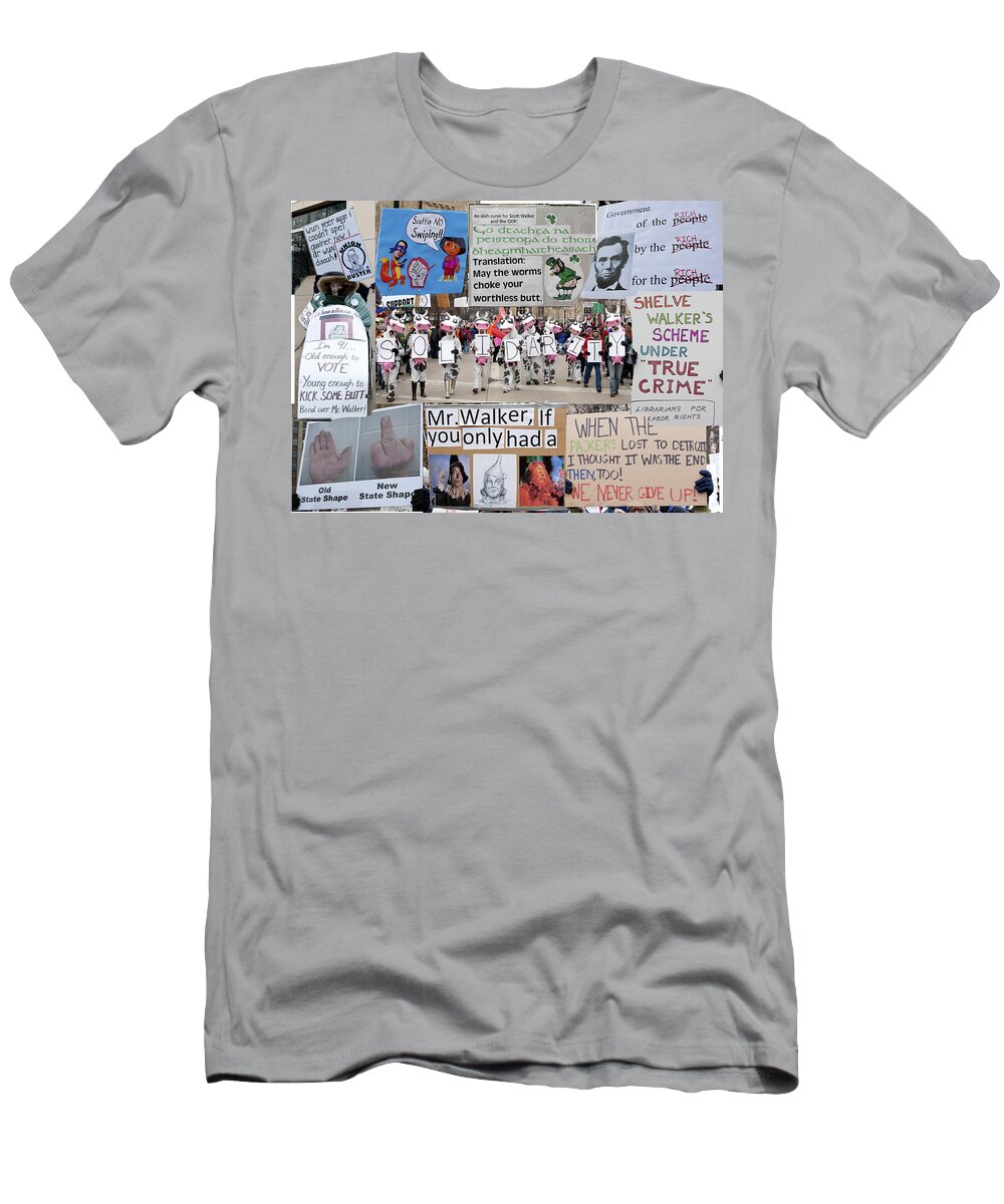 Capitol T-Shirt featuring the photograph Protest signs by Steven Ralser