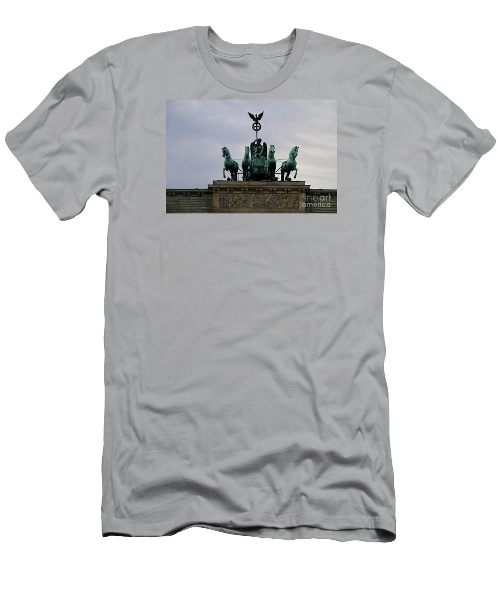 Branderburger Tor T-Shirt featuring the photograph Quadriga Brandenburg Gate - Brandenburger Tor by Christiane Schulze Art And Photography
