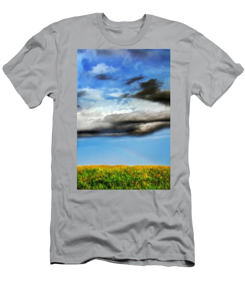 Rainbow T-Shirt featuring the photograph Rainbow after the Storm by Eric Benjamin