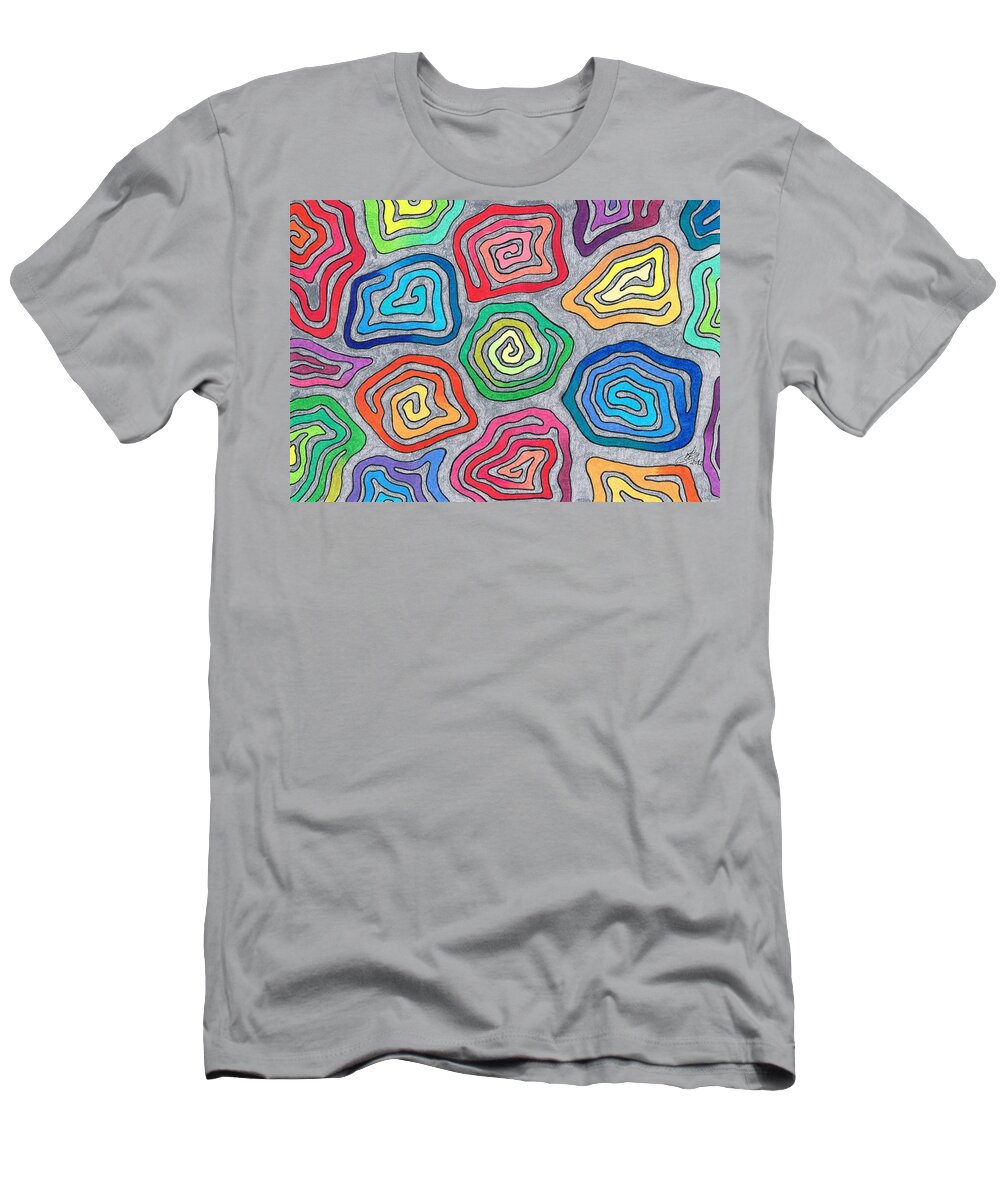 Design T-Shirt featuring the drawing Rainbow Snails by Andreas Berthold