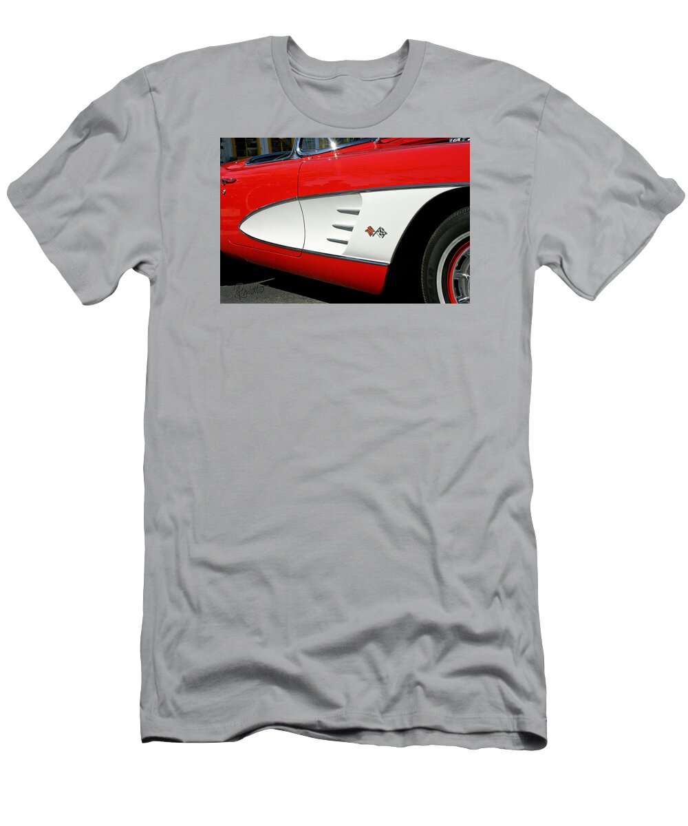 Chevy T-Shirt featuring the photograph Red Corvette by Ann Ranlett