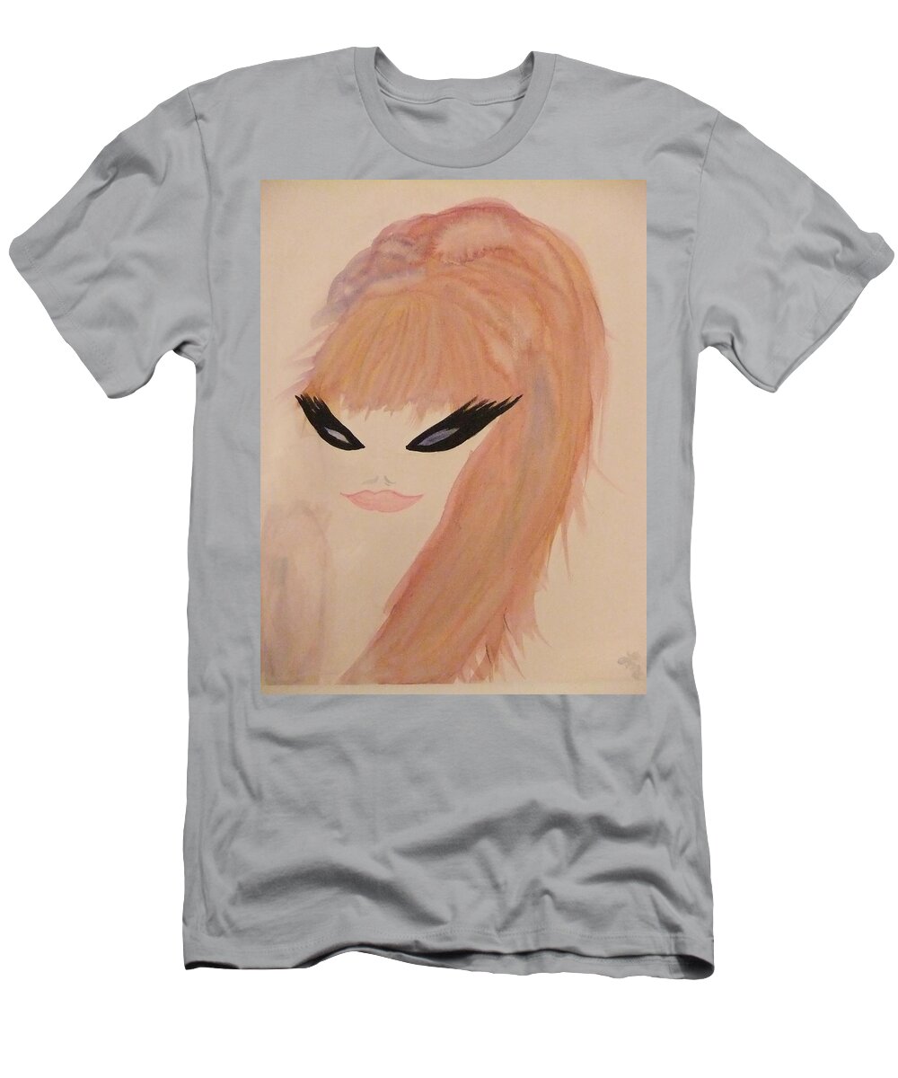Woman T-Shirt featuring the painting Redhead Woman by Lynne McQueen
