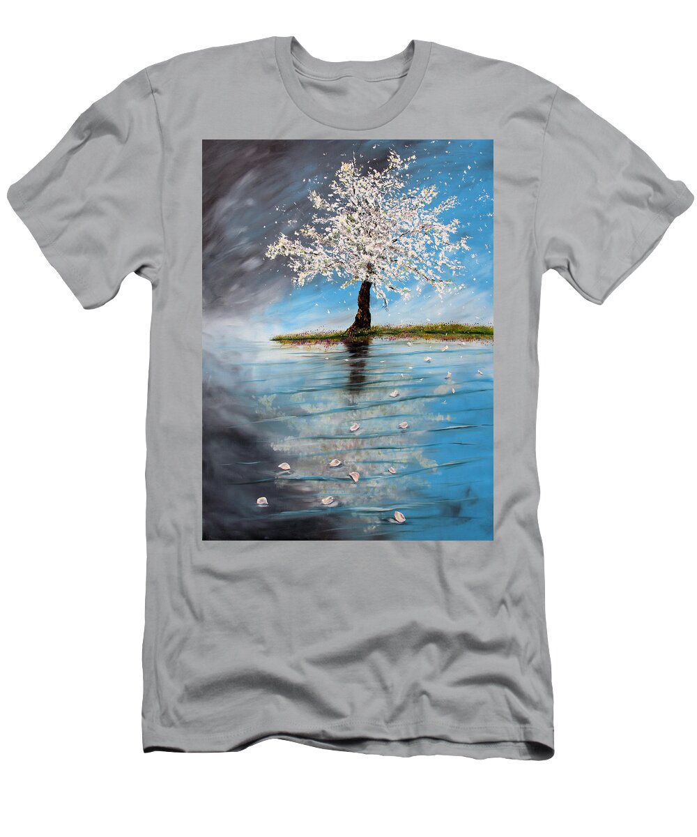 Tree T-Shirt featuring the painting Reflection by Meaghan Troup