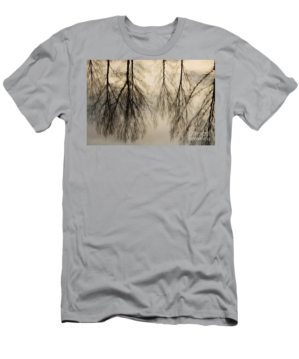Landscape T-Shirt featuring the photograph Reflections in black and grey by Adriana Zoon