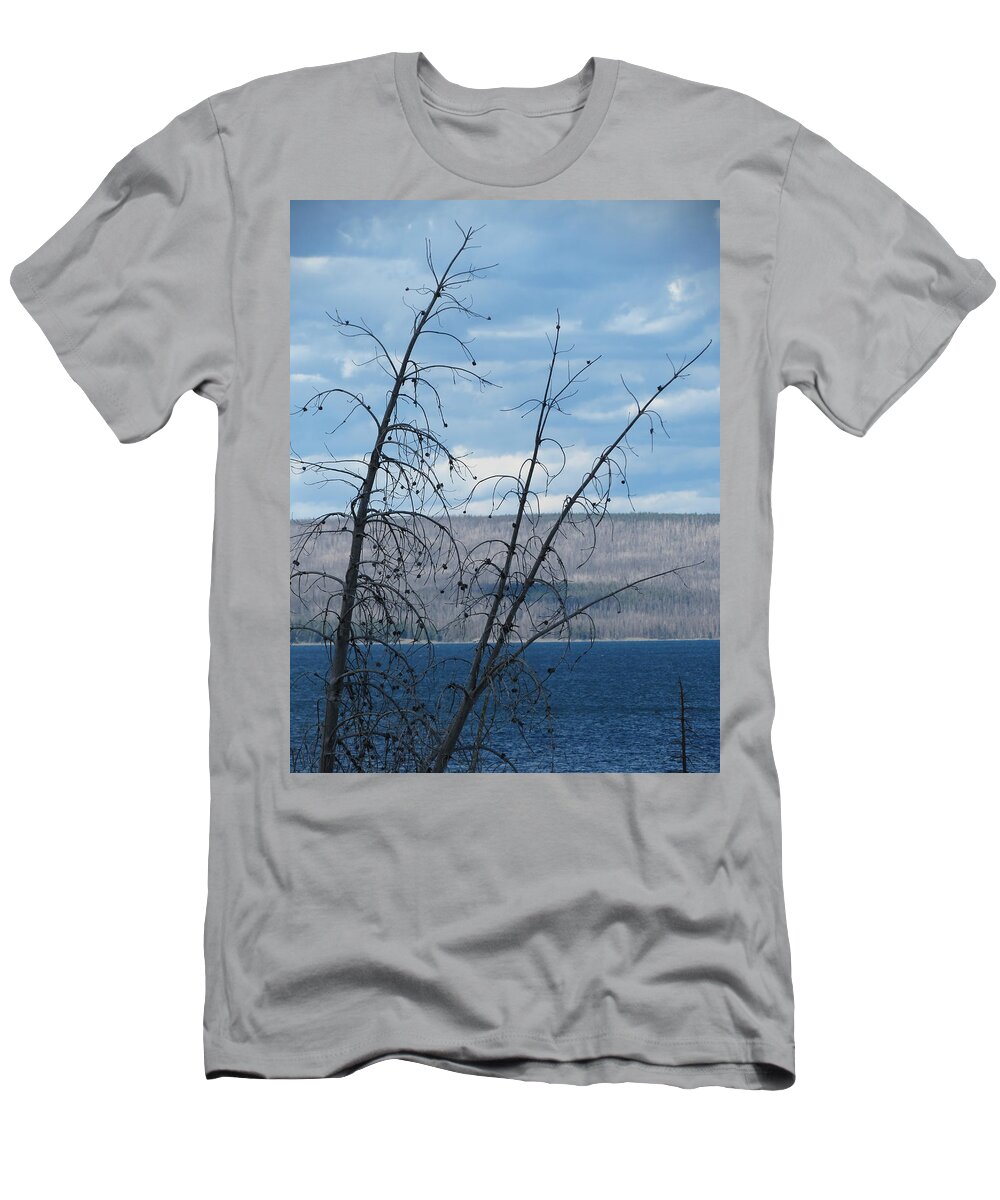 Yellowstone National Park T-Shirt featuring the photograph Remnants of the Fire by Laurel Powell