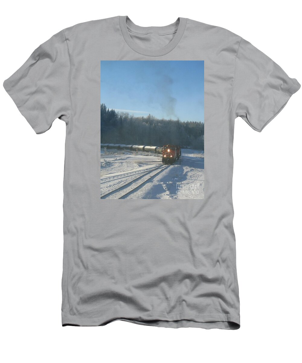 Cn T-Shirt featuring the photograph Ride The Rails by Vivian Martin