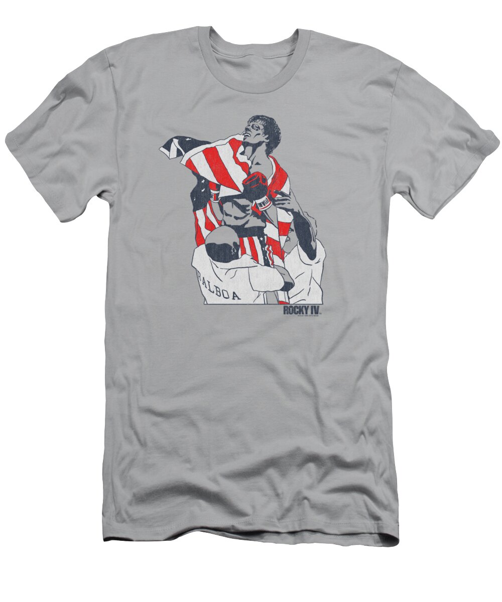 Rocky T-Shirt featuring the digital art Rocky - Graphic Flag by Brand A