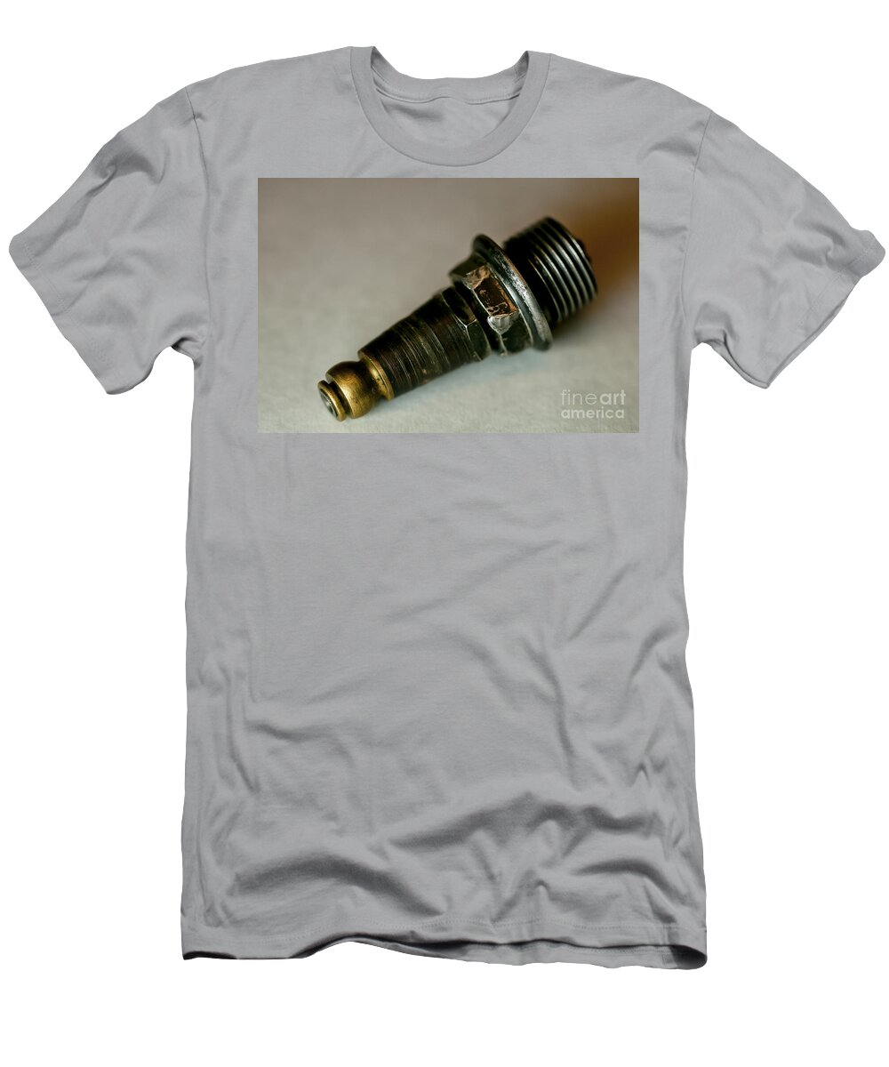 Motorcycle Spark Plugs T-Shirt featuring the photograph Rusty Old Spark Plugs by Wilma Birdwell