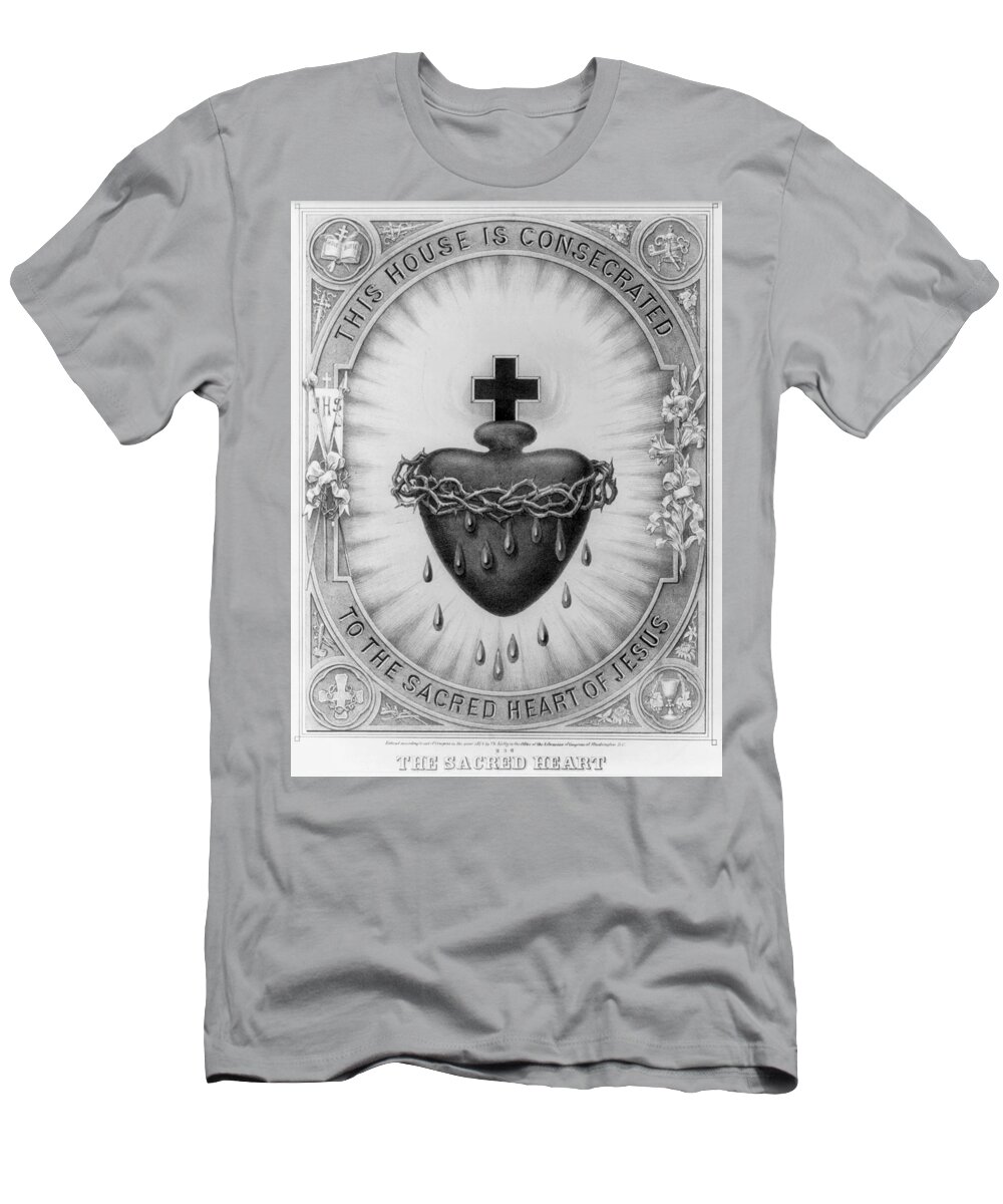 1874 T-Shirt featuring the painting Sacred Heart Of Jesus by Granger