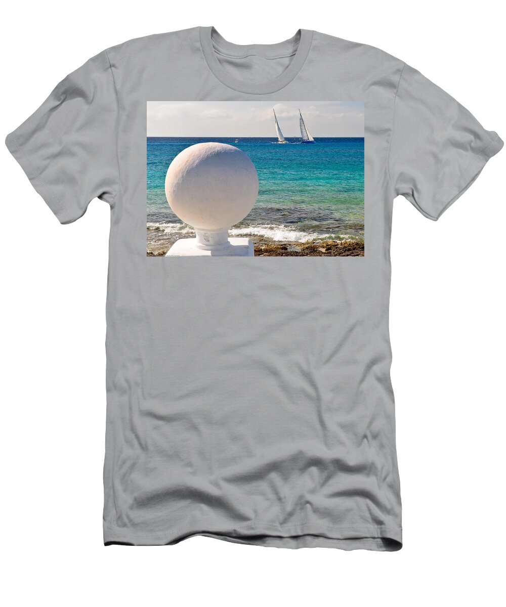 Cozumel T-Shirt featuring the photograph Sailboats Racing in Cozumel by Mitchell R Grosky