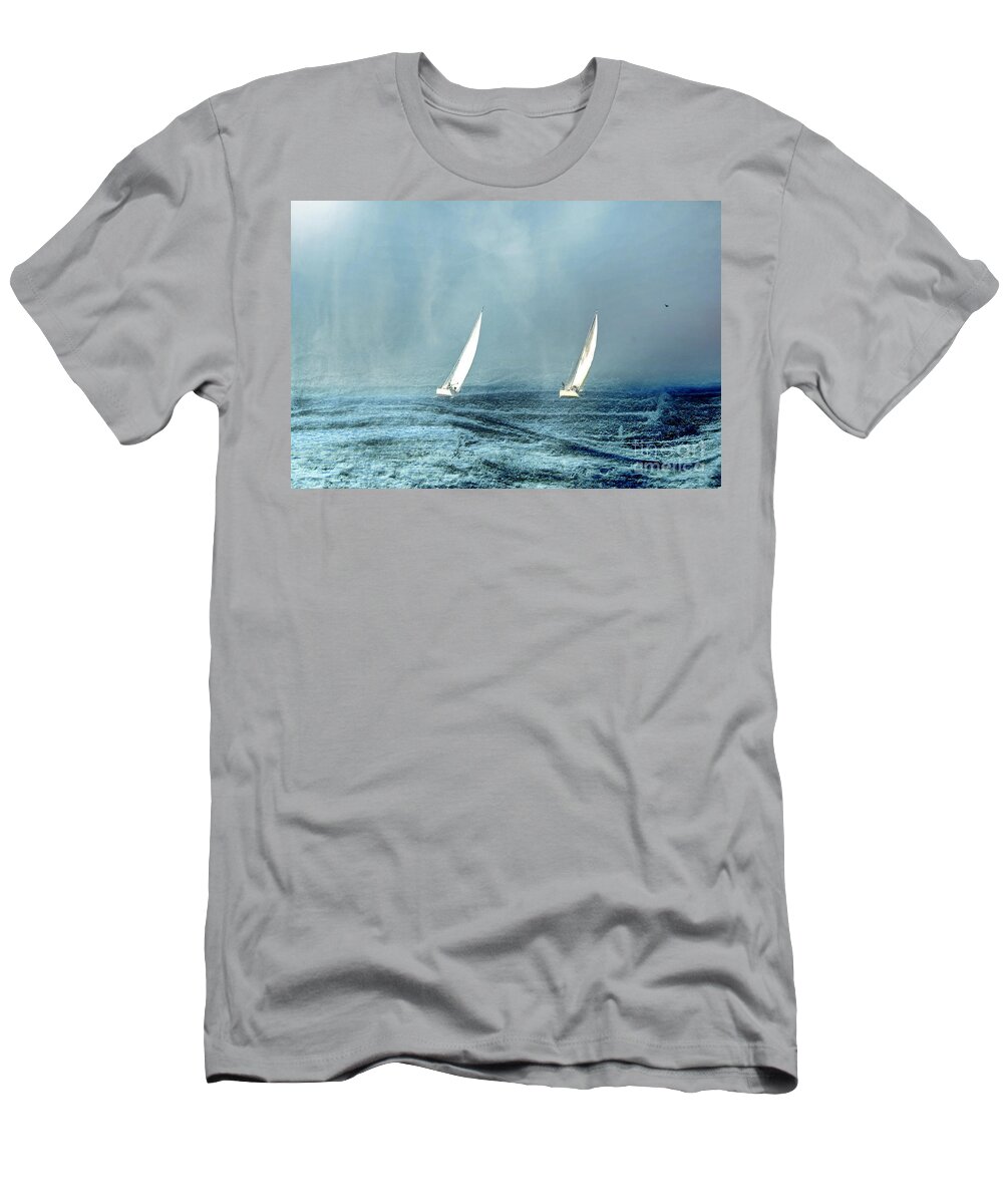 Sailing T-Shirt featuring the photograph Sailing into the Unknown by Andrea Kollo