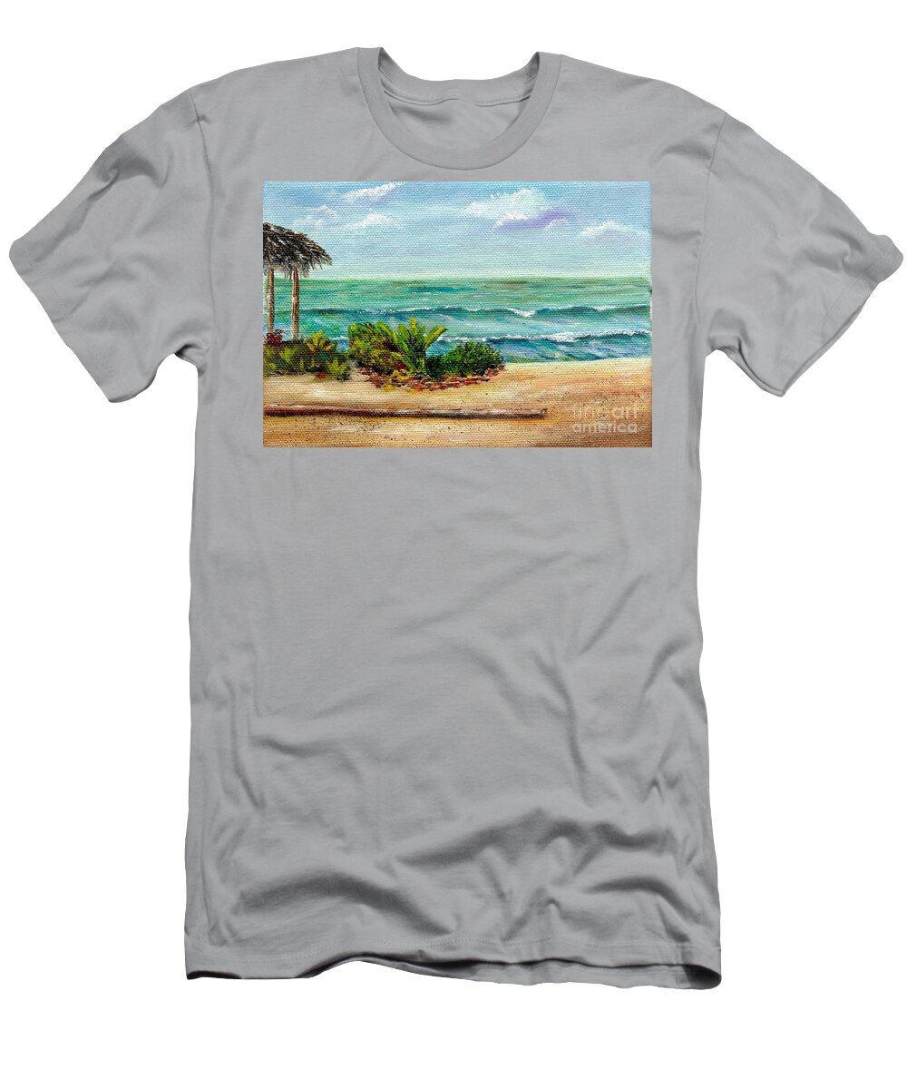 Beach T-Shirt featuring the painting San Onofre Beach by Mary Scott