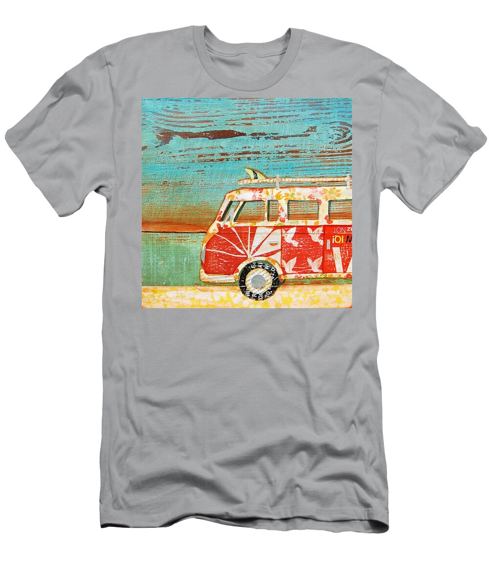 Santa Cruz T-Shirt featuring the mixed media Santa Cruise by Danny Phillips