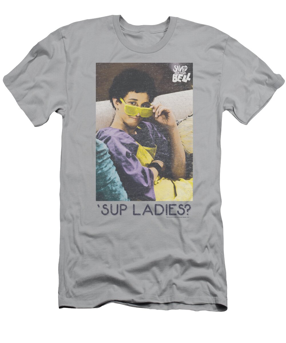  T-Shirt featuring the digital art Saved By The Bell - Sup Ladies by Brand A