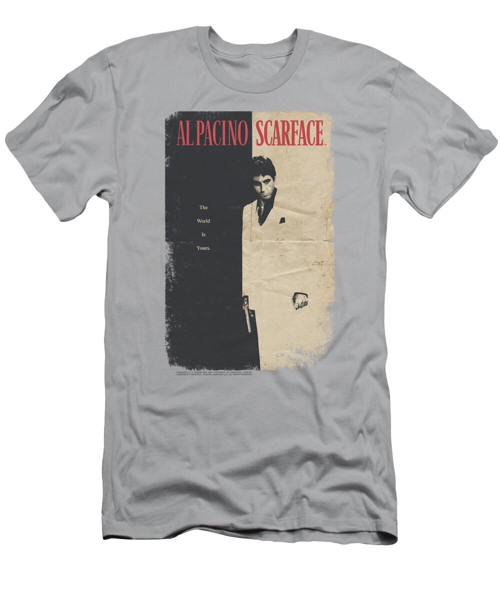 Scareface T-Shirt featuring the digital art Scarface - Vintage Poster by Brand A