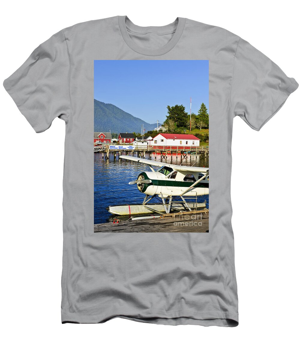 Seaplane T-Shirt featuring the photograph Sea plane at dock in Tofino by Elena Elisseeva