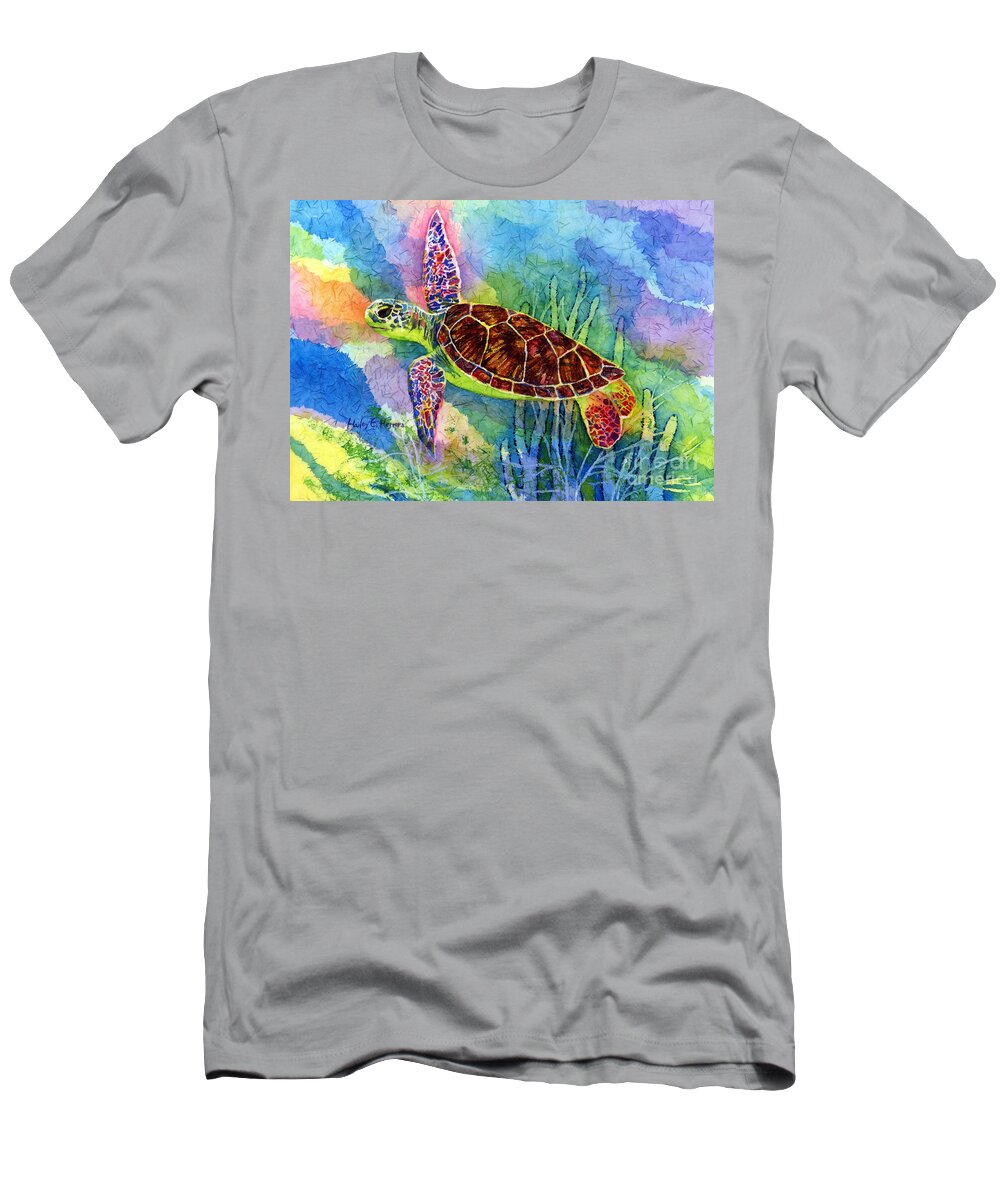 Turtle T-Shirt featuring the painting Sea Turtle by Hailey E Herrera
