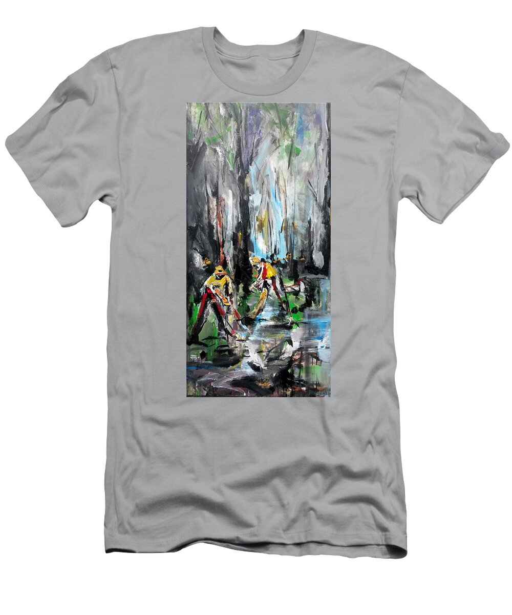 Searching For The Forest T-Shirt featuring the painting Searching For The Forest by John Gholson