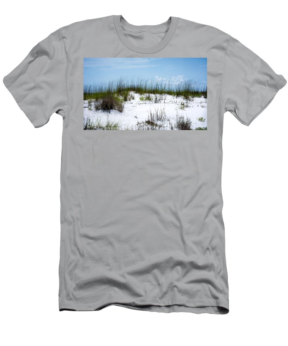 Beach T-Shirt featuring the photograph Seaside Fenceline by David Morefield