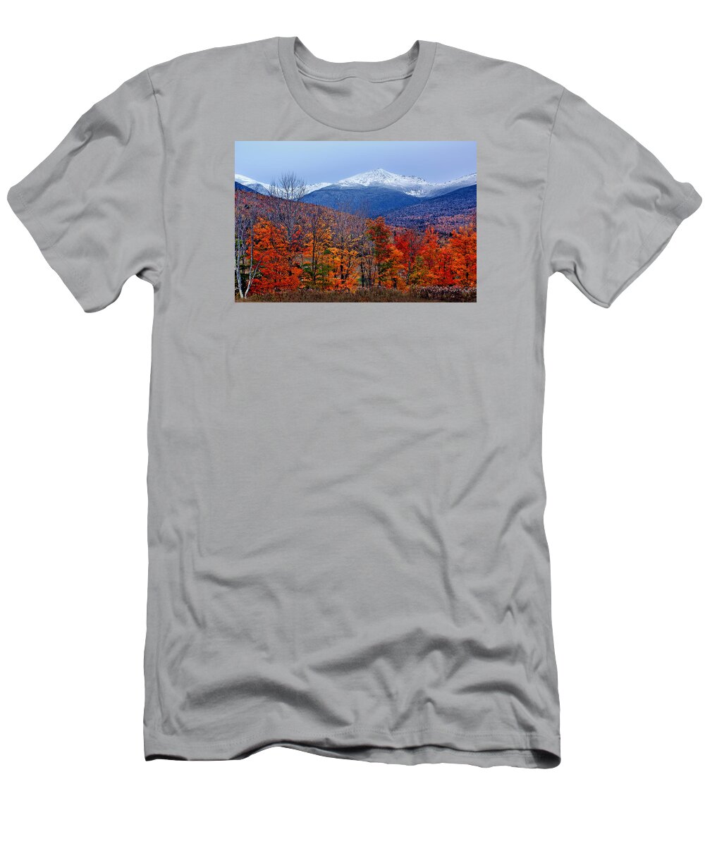 Autumn T-Shirt featuring the photograph Seasons' Shift #2 - Mount Washington - White Mountains by Nikolyn McDonald