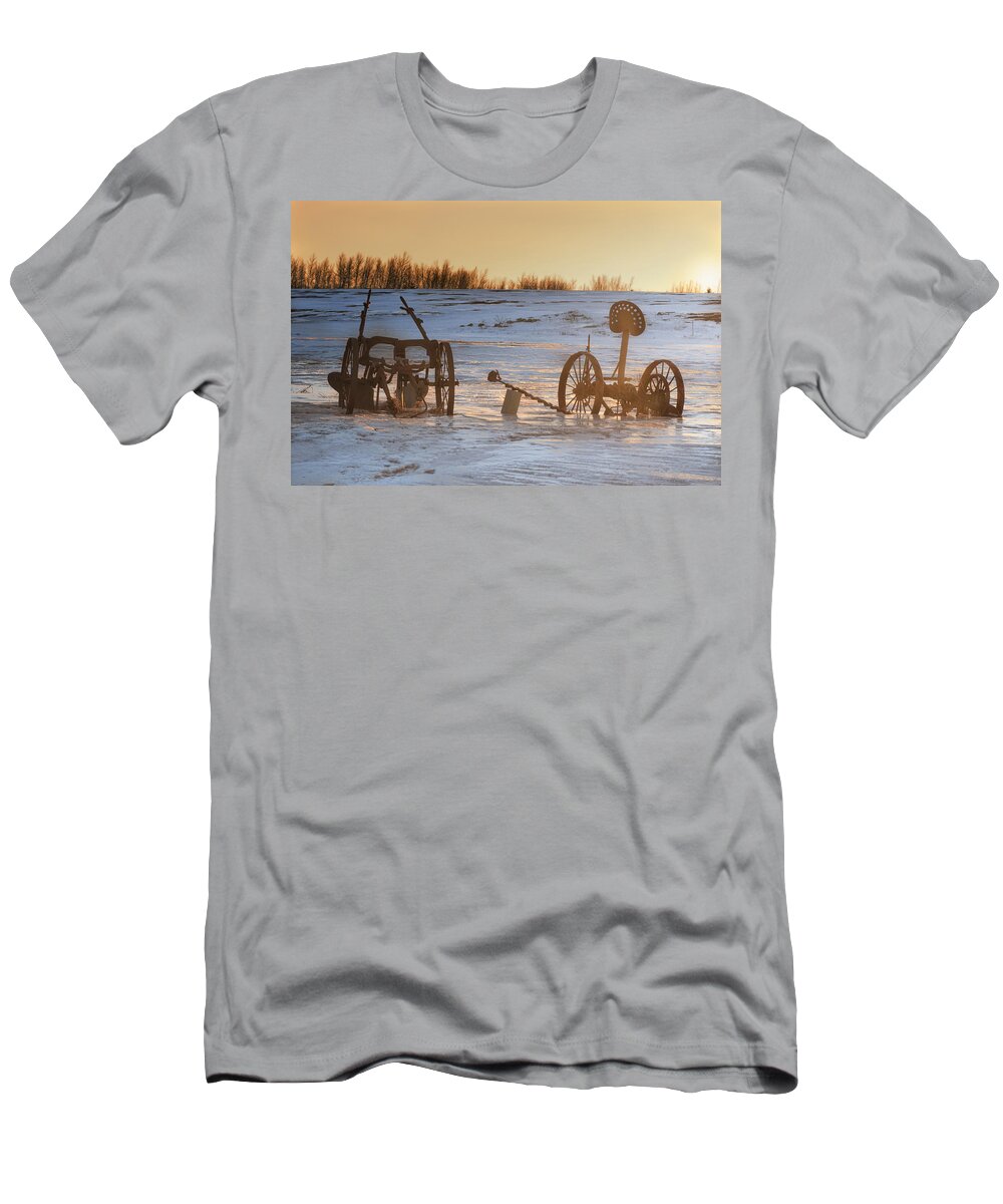 Farm Machinery T-Shirt featuring the photograph Sentinels On The Hill by Sue Capuano
