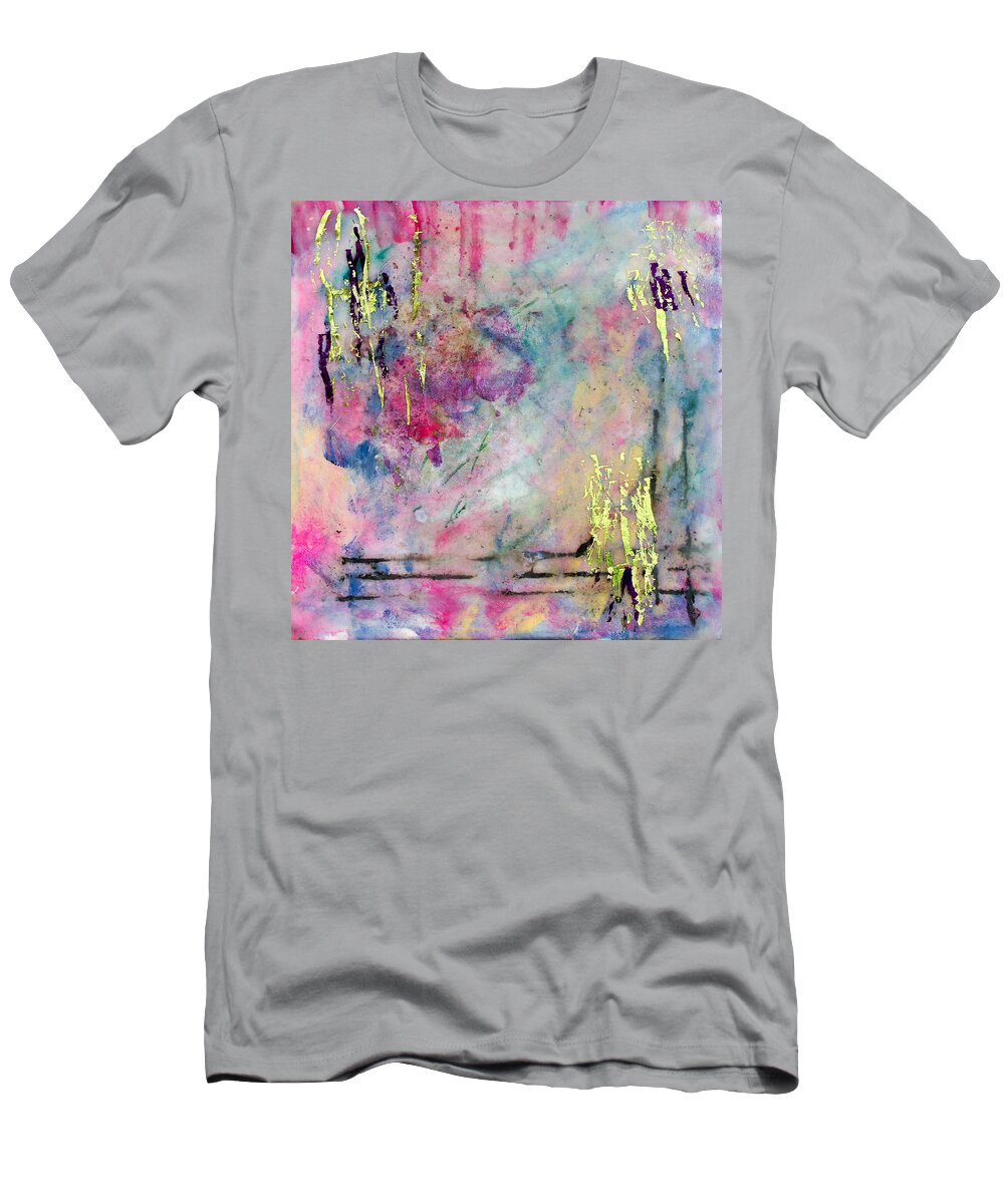 Serene Mist T-Shirt featuring the painting Serene Mist Encaustic by Bellesouth Studio