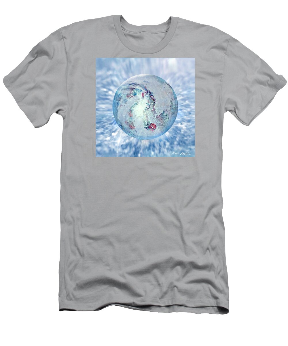 Winter Abstract T-Shirt featuring the painting Shades of Winter by Robin Moline