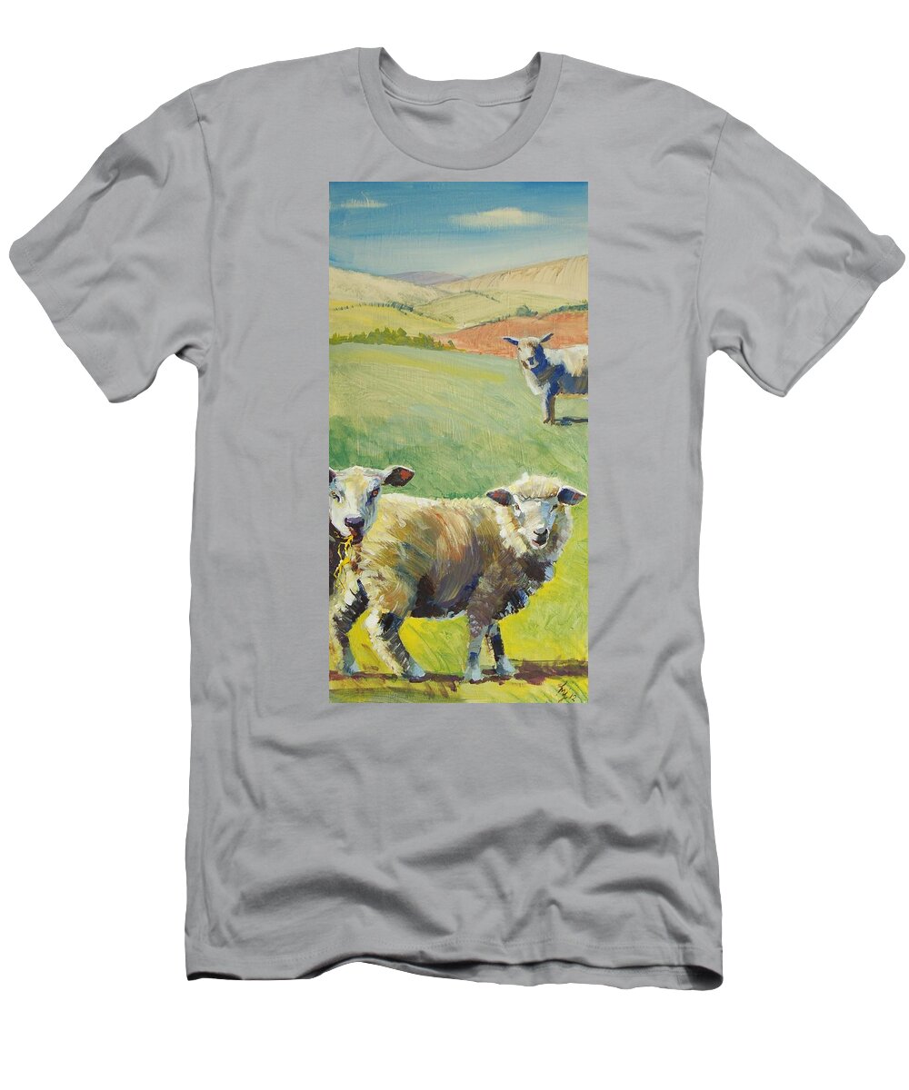 Sheep T-Shirt featuring the painting Sheep #6 by Mike Jory