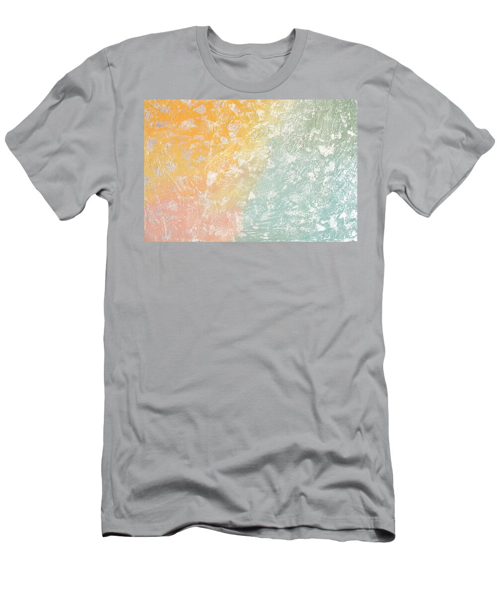 Sky T-Shirt featuring the painting Shimmering Pastels 2 by Linda Bailey