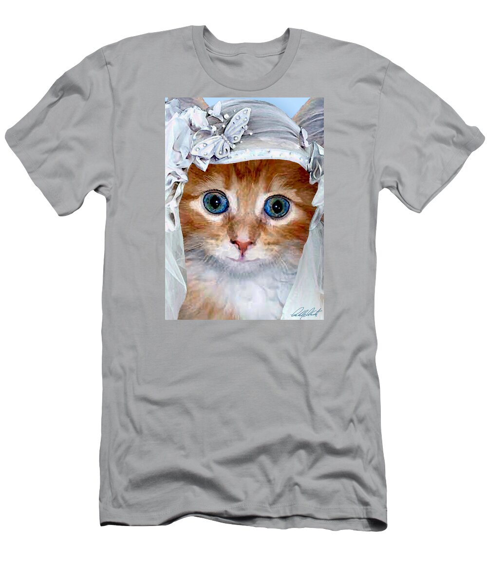 Feline T-Shirt featuring the photograph Shotgun Bride Cats In Hats by Michele Avanti