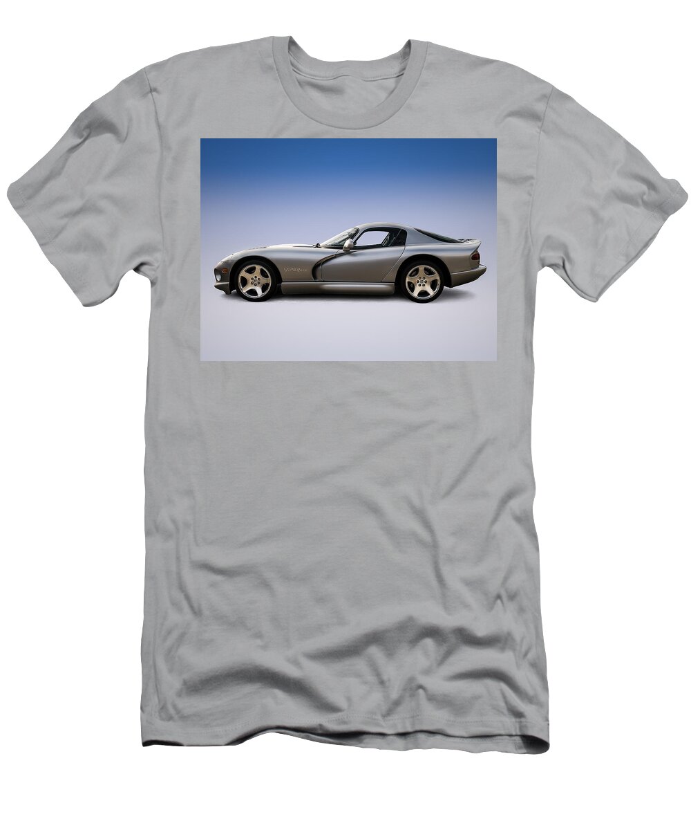 Dodge T-Shirt featuring the digital art Silver Viper by Douglas Pittman