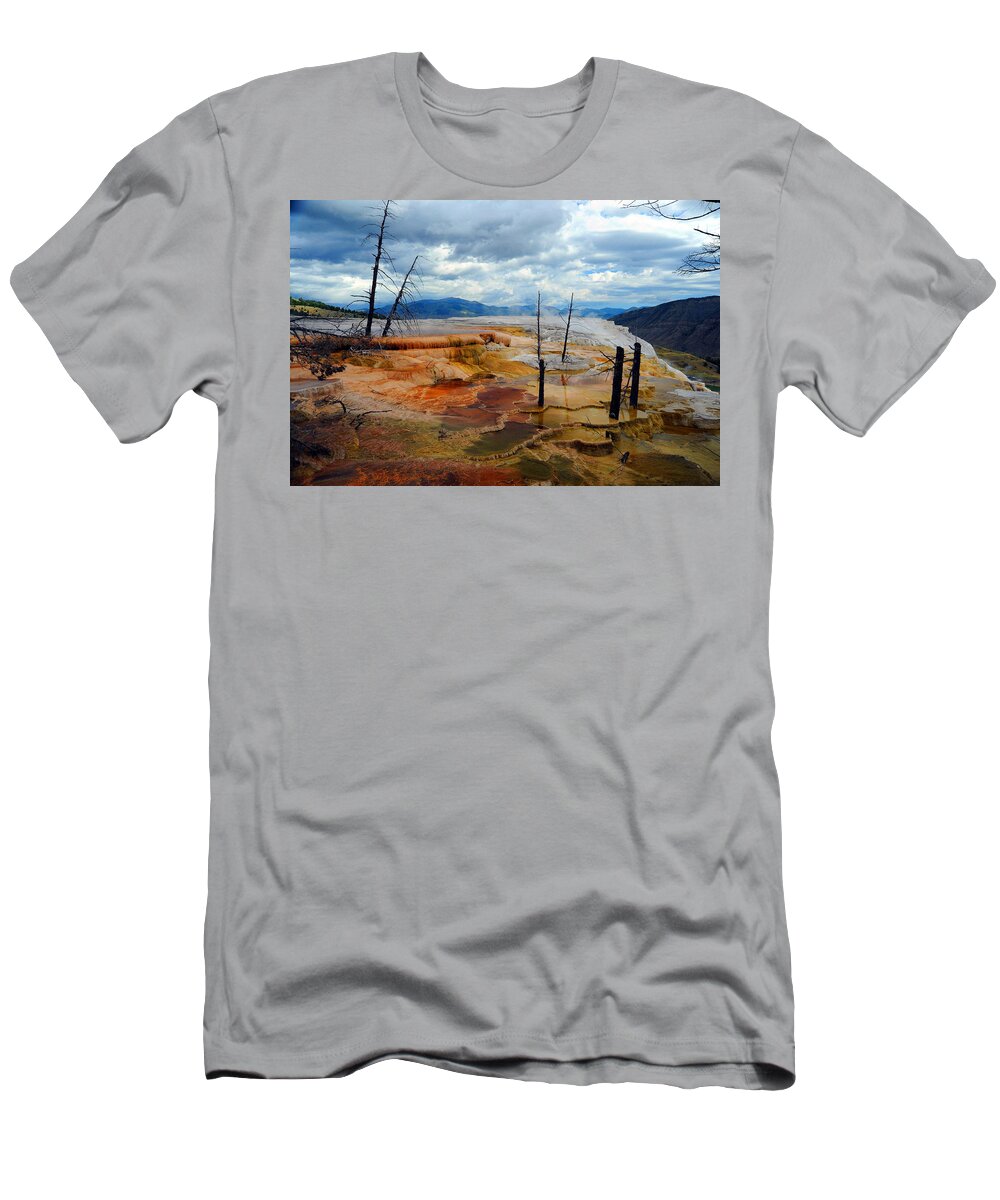 Yellowstone T-Shirt featuring the photograph Simmering Color by Richard Gehlbach